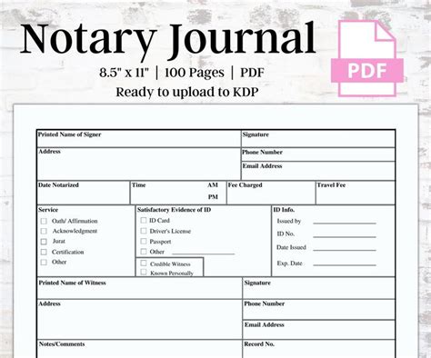 Notary Public Free Printable Notary Log Sheet